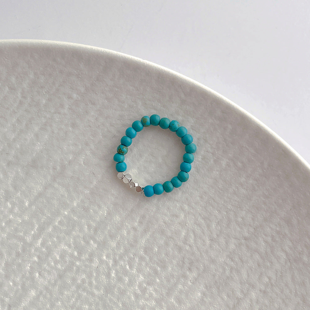 Turquoise Stitching Small Pieces Of Sier Very Fine Vintage Necklace