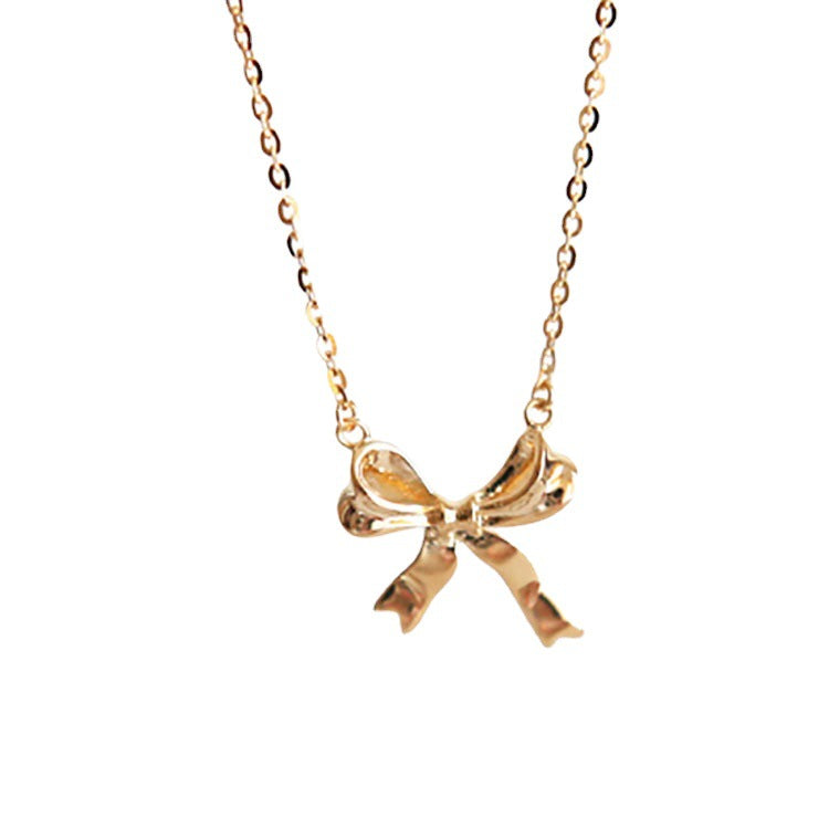 Women's Bow Sterling Sier Gold-plated Graceful Niche Necklaces