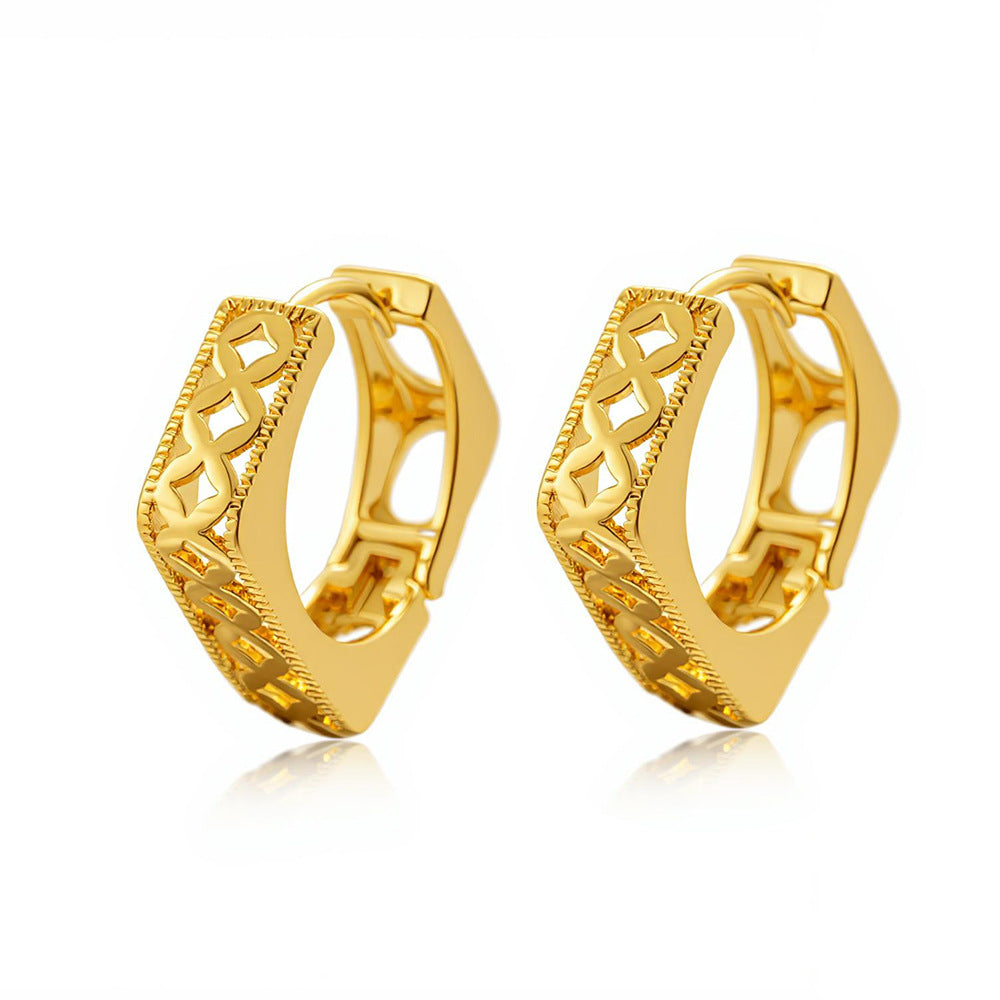 Clip Real Gold Color Protection Hollow Affordable Luxury Fashion Elegant Ear Buckle