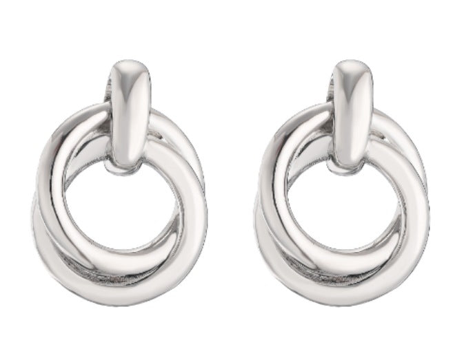 Exaggerated Geometry Female Style Alloy Winding Twist Retro Stud Earrings