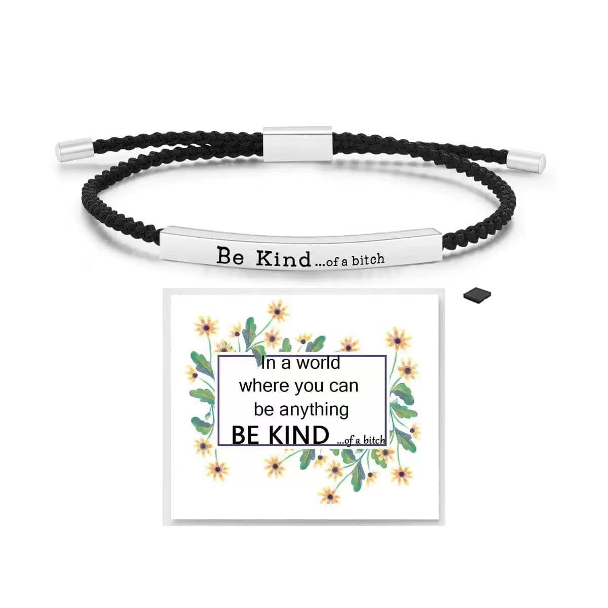 Elbow Lettering Friend Gift Rose Gold Adjustable Sier Stainless Bracelet