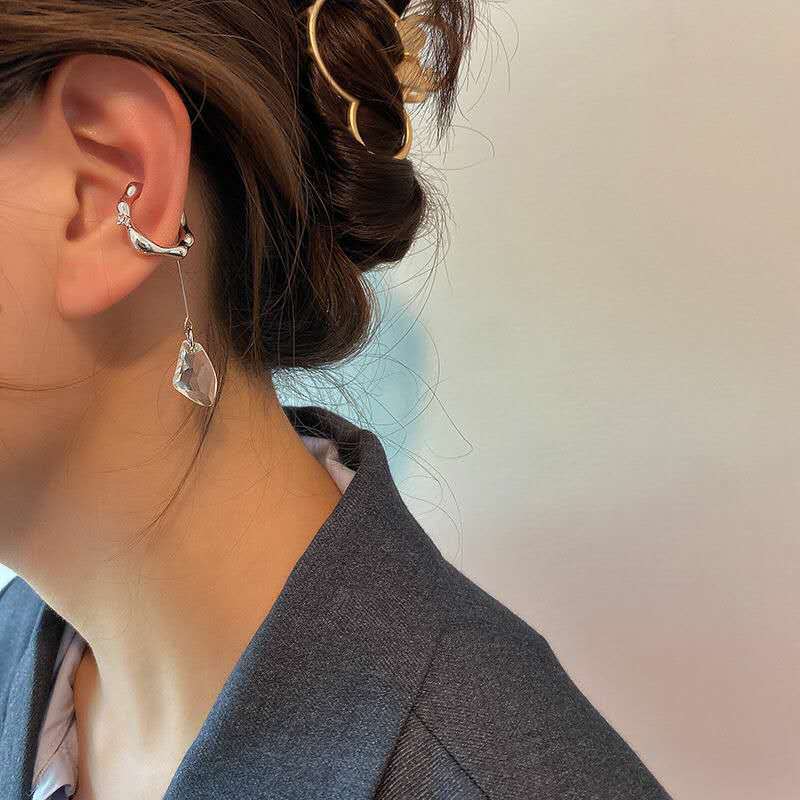 Women's Hook Clip Long Design Temperamental Cold Earrings