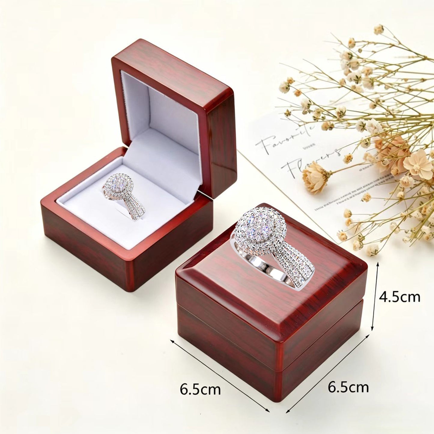 Exquisite Diamond Simulation Super Flash Female Rings