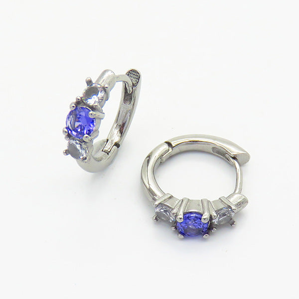 Color Zircon Advanced Design Sense Ear Female Fashionable Earrings