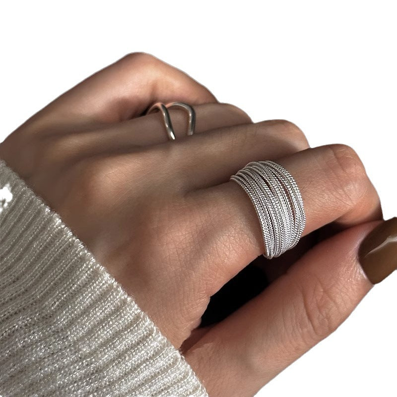Fashion Trendy Layered Female Super Line Girlfriends Exaggerated Ring