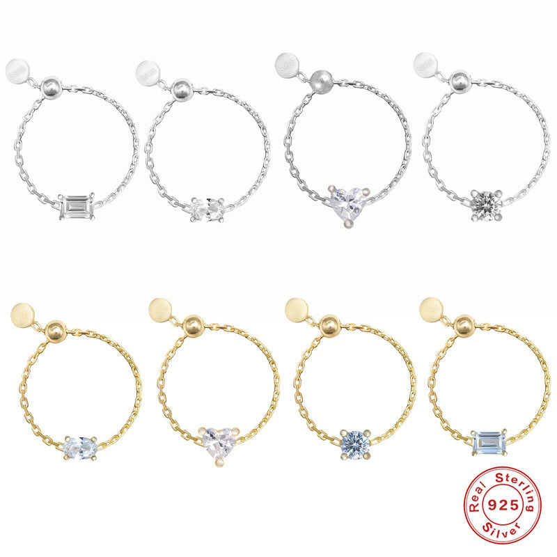 Artificial Diamond Open-end Zircon Tide Ornament Rings