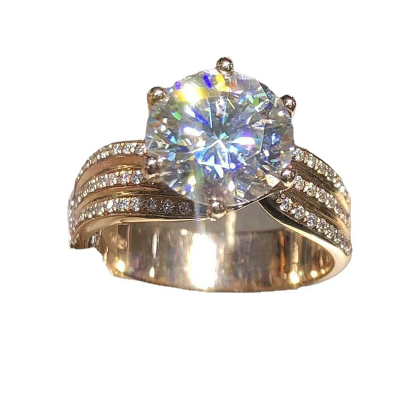 Ornament Light Luxury Diamond White Zircon Rings