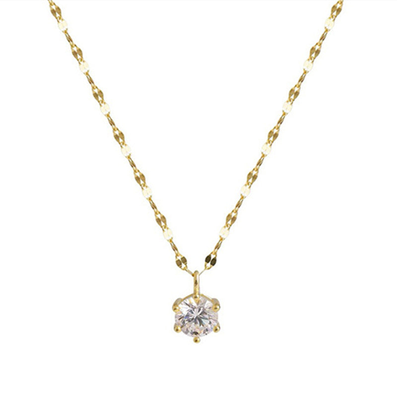 Women's For Niche Design Single Diamond Clavicle Pendants
