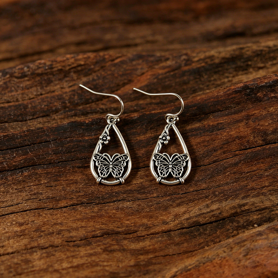 Women's Style Love Of Butterfly Hollow Drop-shaped Personality Frog Elegant Minority Earrings