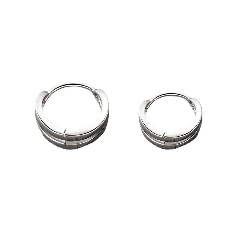 Men's Sier Tide Niche Personality Simple Ear Buckle