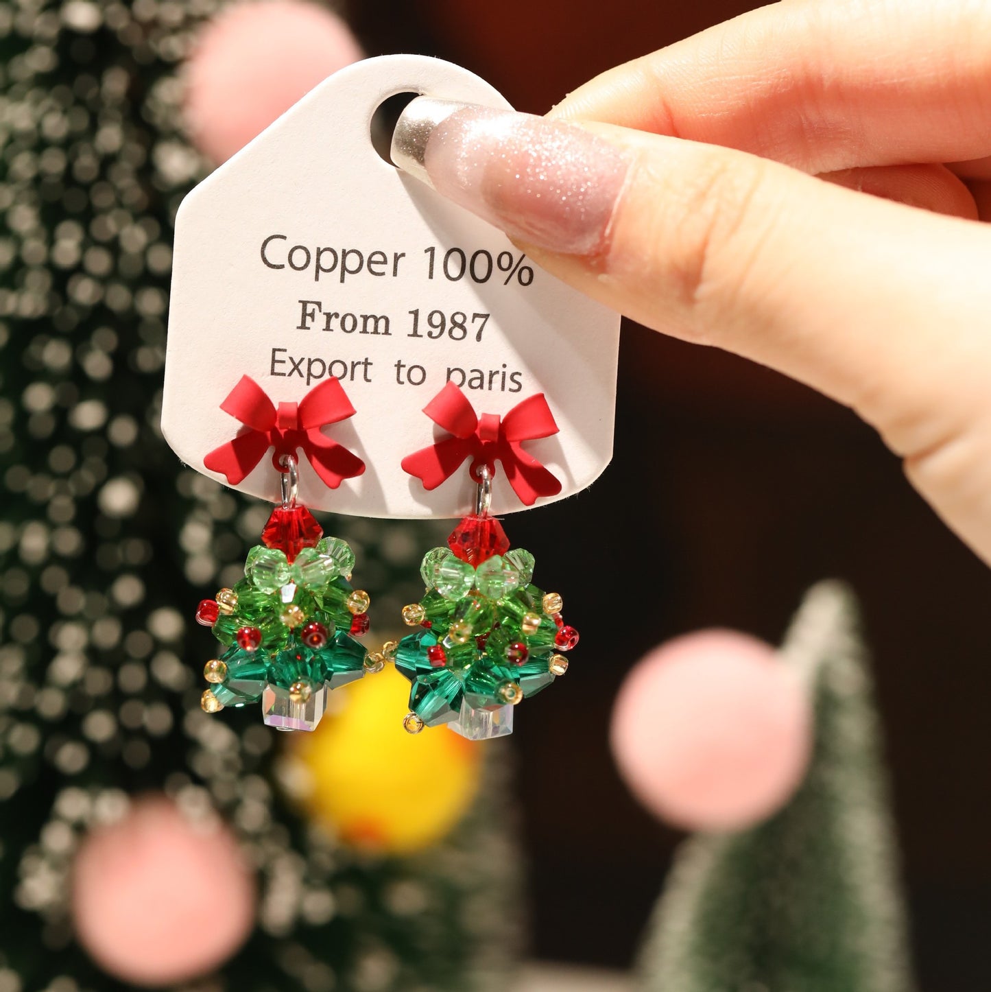 Winter Zircon Christmas Tree Niche Design Rings