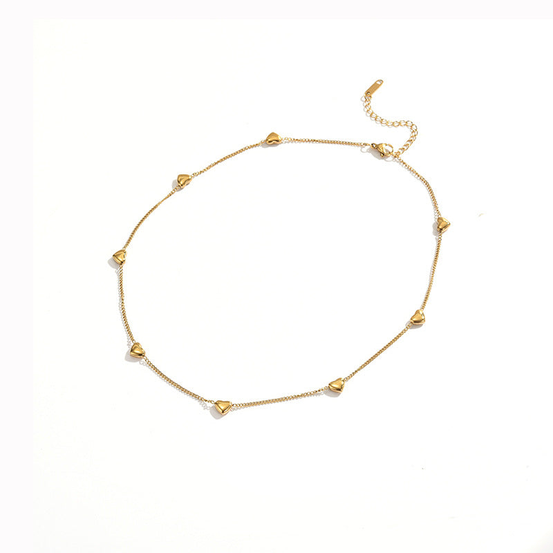 Niche Three-dimensional Peach Heart Mark Gold-plated Clavicle Necklaces