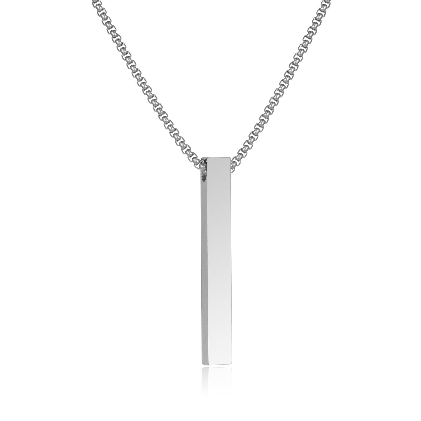 Four-sided Column Inscription Three-color Polished Three-dimensional Necklaces