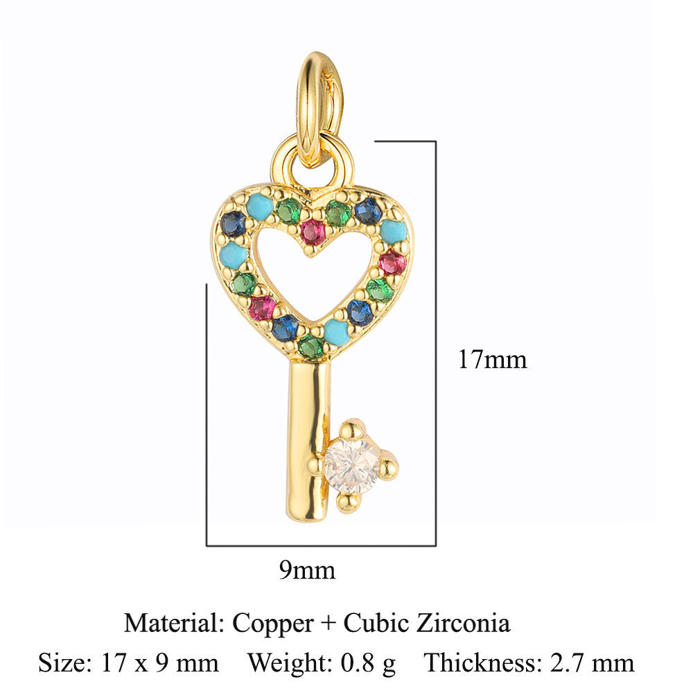 Tree Horseshoe Copper Zircon Snake Butterfly Pendants
