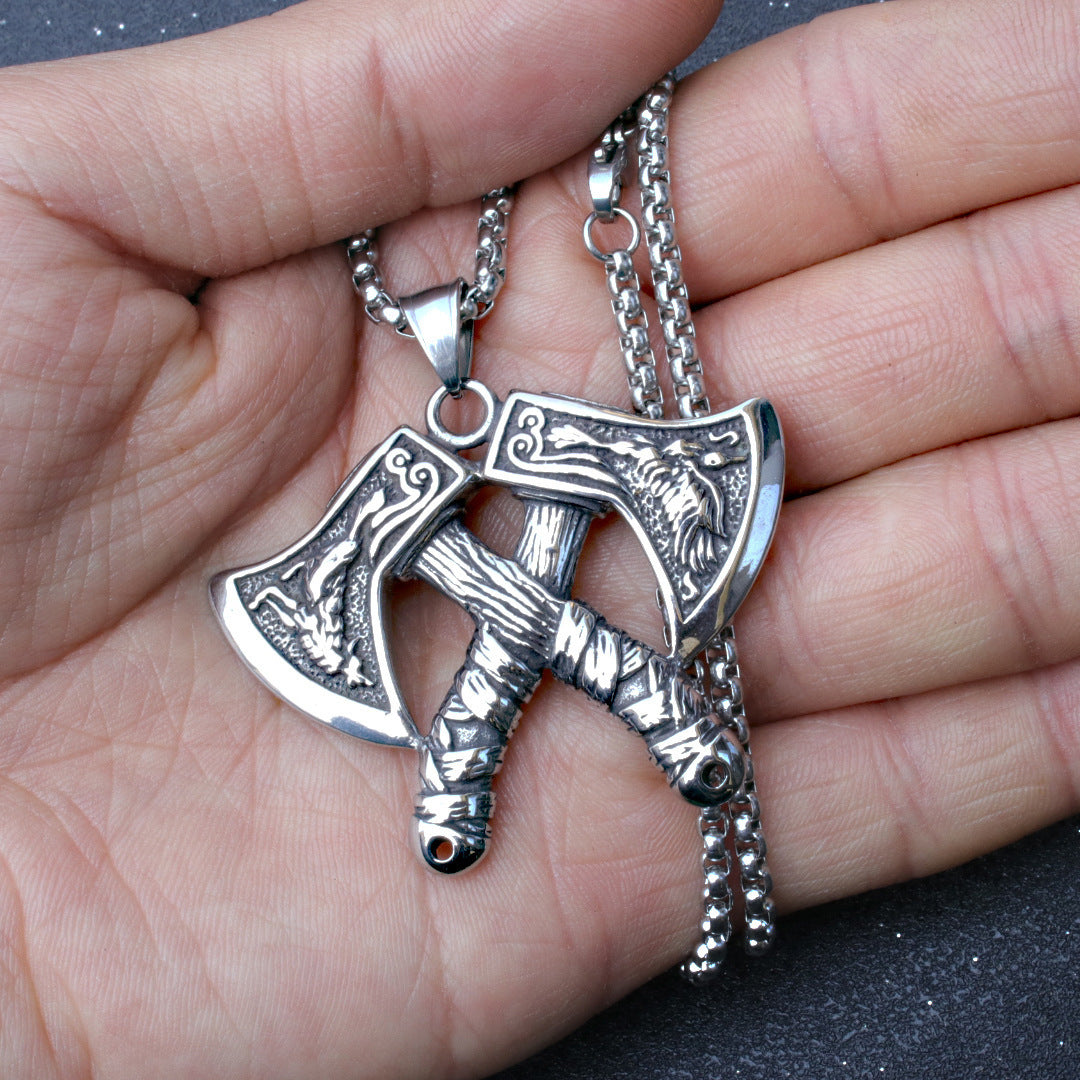 Popular Ornament Vintage Viking Boys Titanium Steel Necklaces