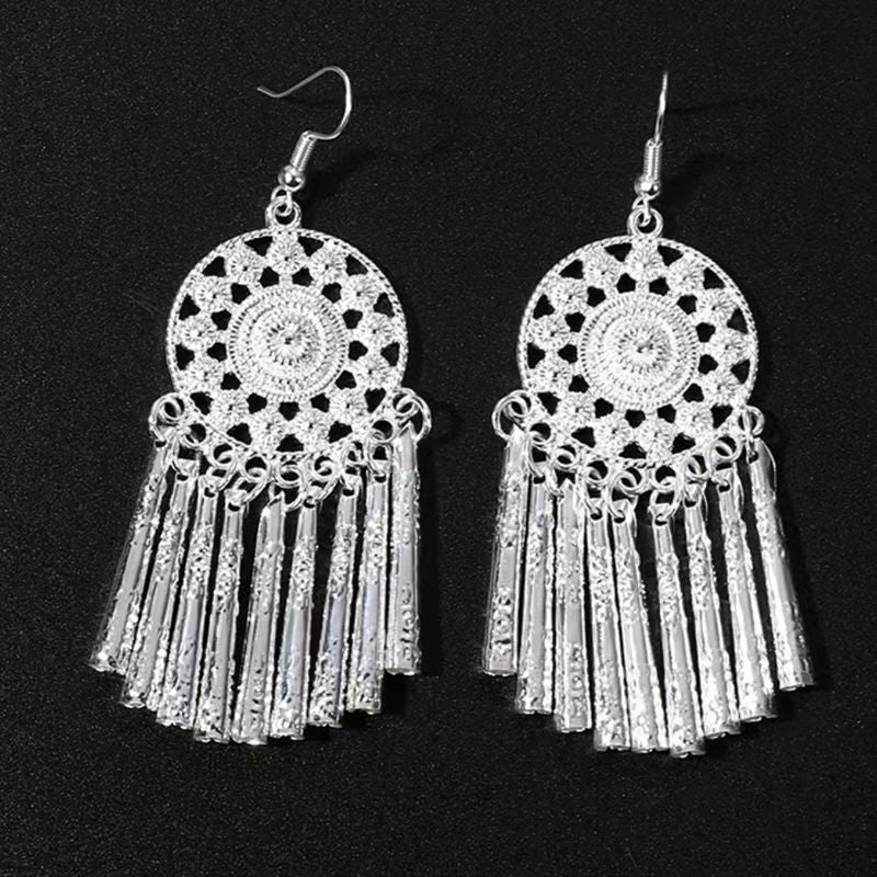 Imitation Miao Sier Ethnic Style Peacock Earrings