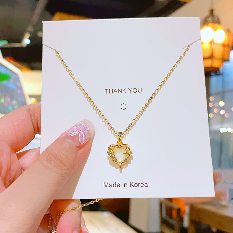 Personalized Three-dimensional Love Titanium Steel Female Niche Necklaces