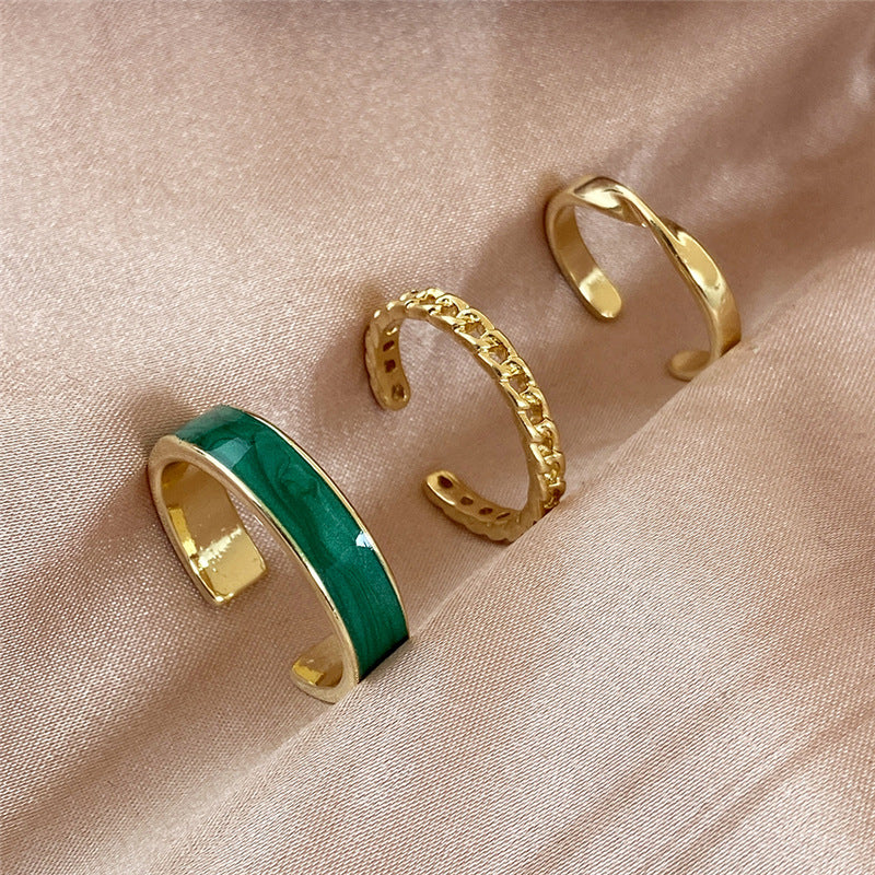 Women's Hop Gold Piece Punk Geometric Simple Ring
