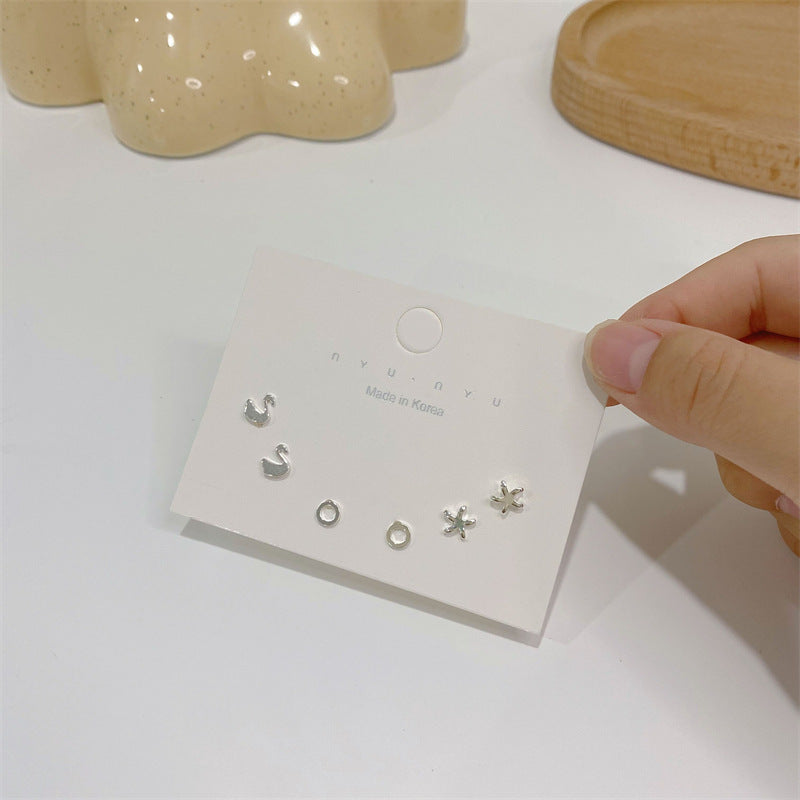 Needle Simple Female Petite Suit Combination Mini Earrings