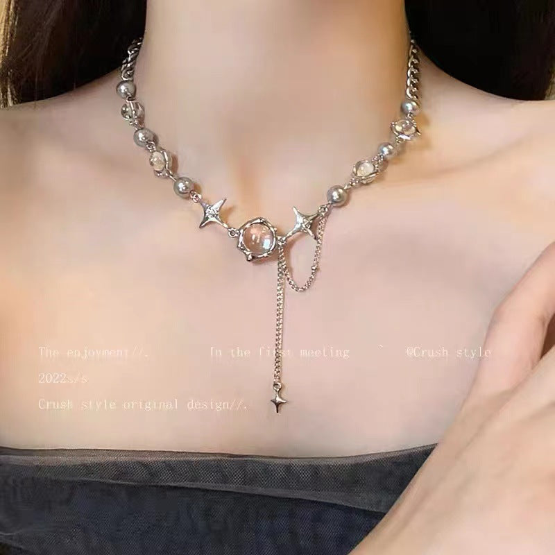 Cross Tassel Female Hip Hop Style Necklaces