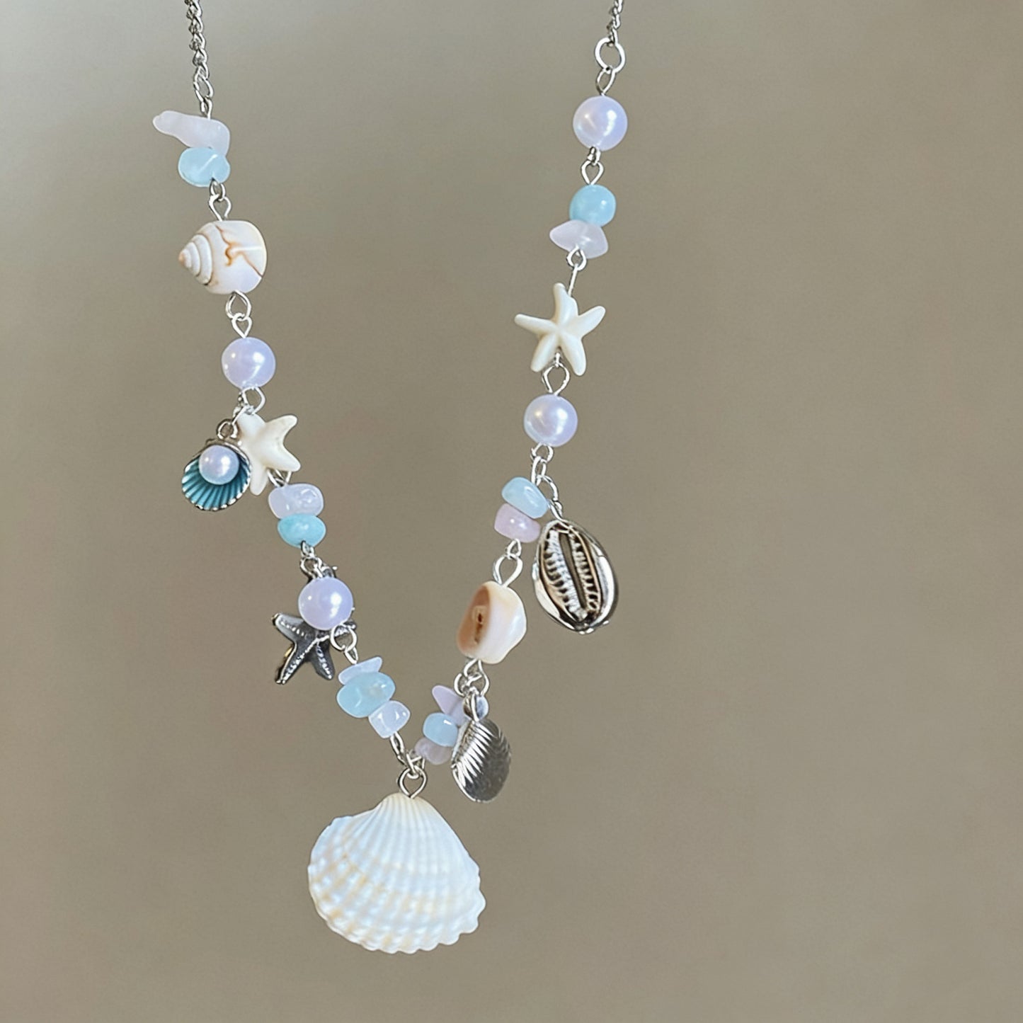 Women's Seaside Dopamine Shell Starfish Vacation Style Island Wear Necklace