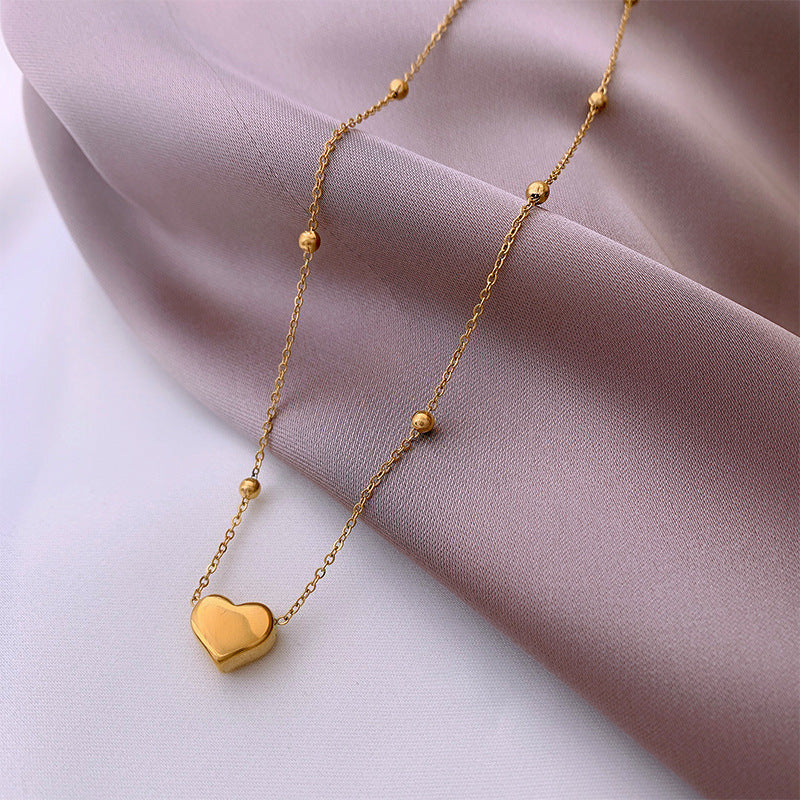 Women's Steel Colorfast Heart-shaped For Cold Style Simple Temperament Necklaces