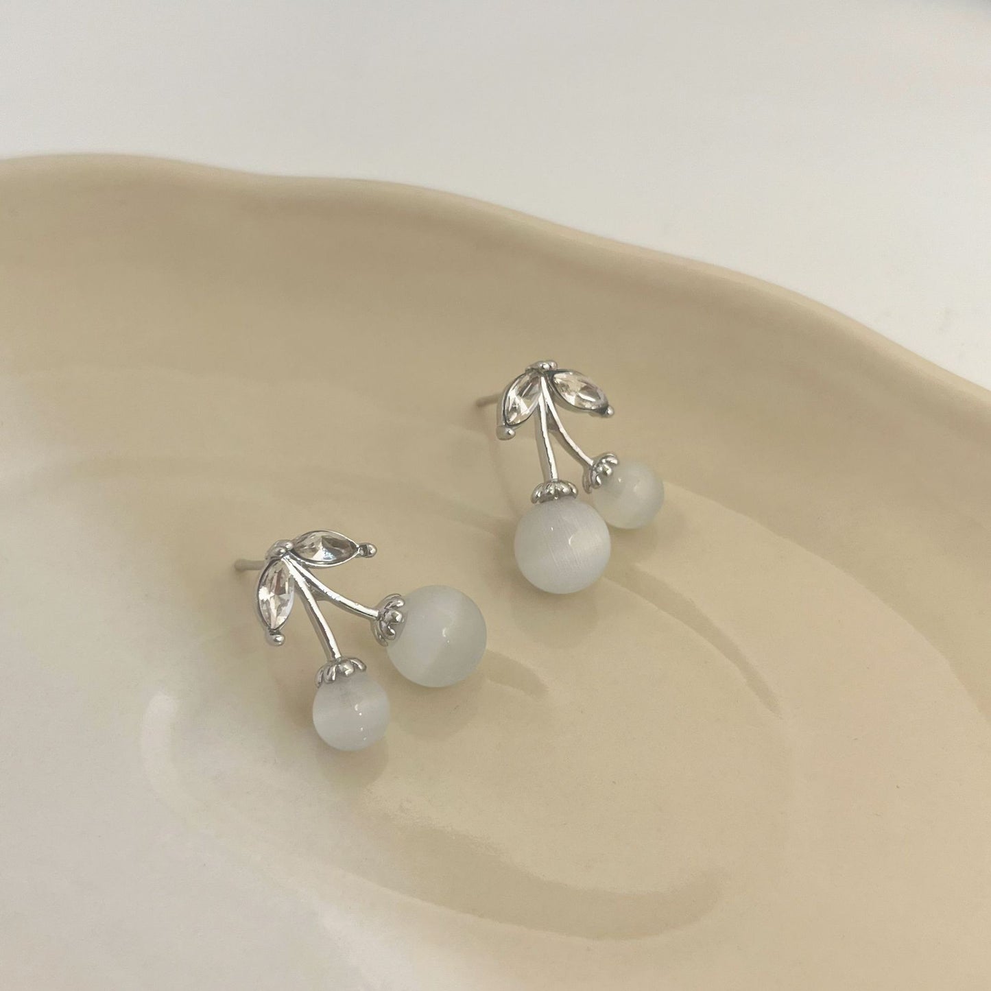 Women's Sier Needle Korean Style French Temperamental Pearl Earrings
