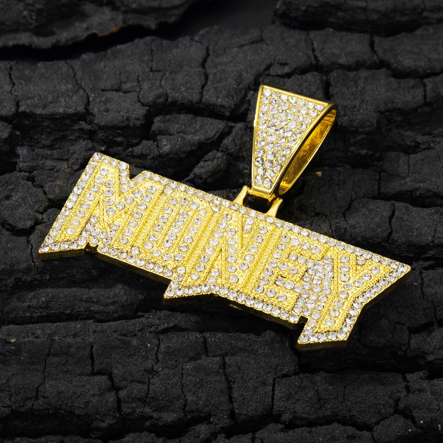 Men's Hip Hop Alloy Full Diamond Letter Pendants