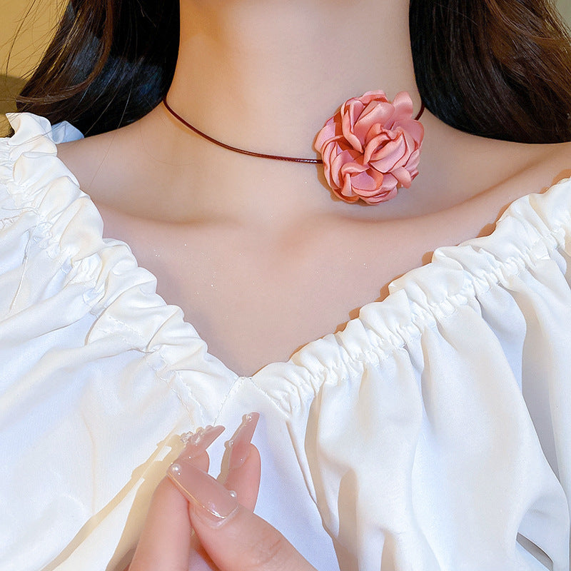 Net Yarn Flowers Ribbon Heart Fashion Necklaces
