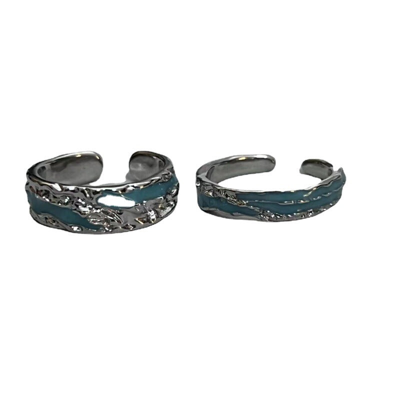 Blue Sea Drowning Whale Epoxy Opening Rings