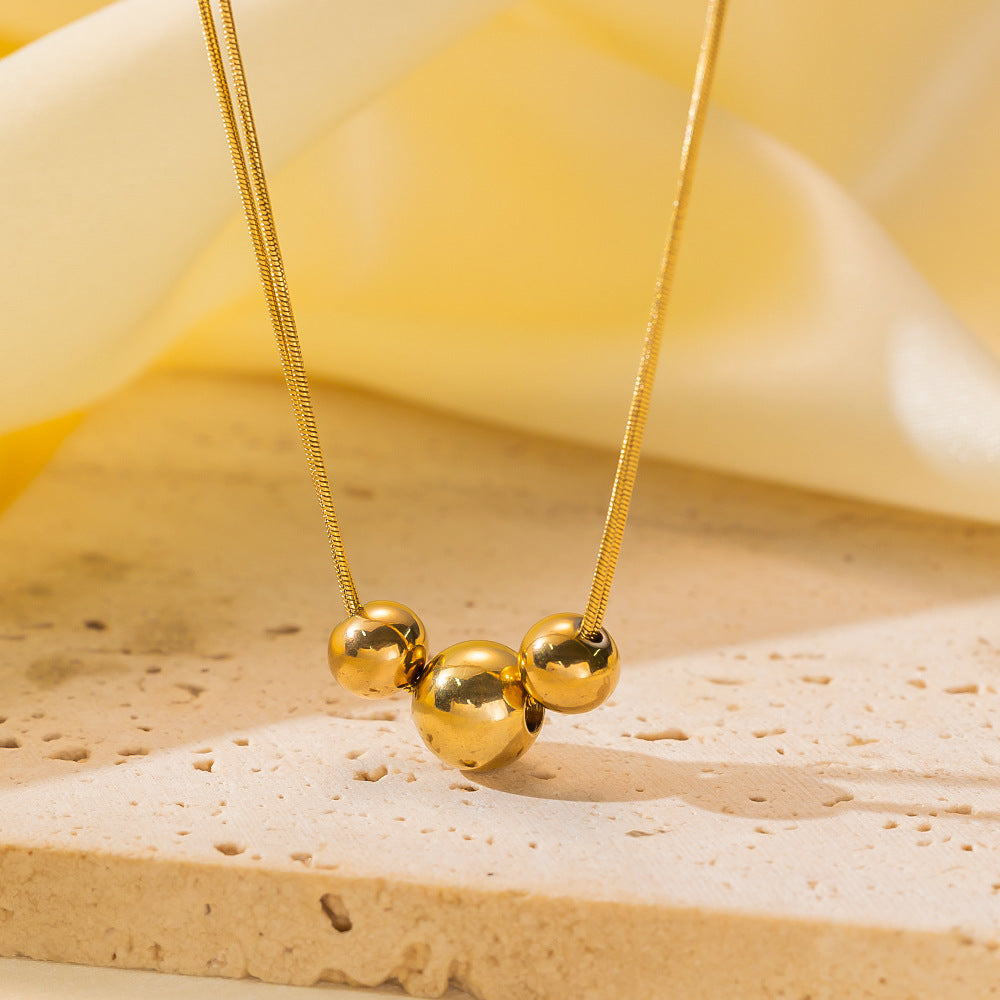 Women's Popular Twin Style Gold-plated Titanium Steel Necklaces