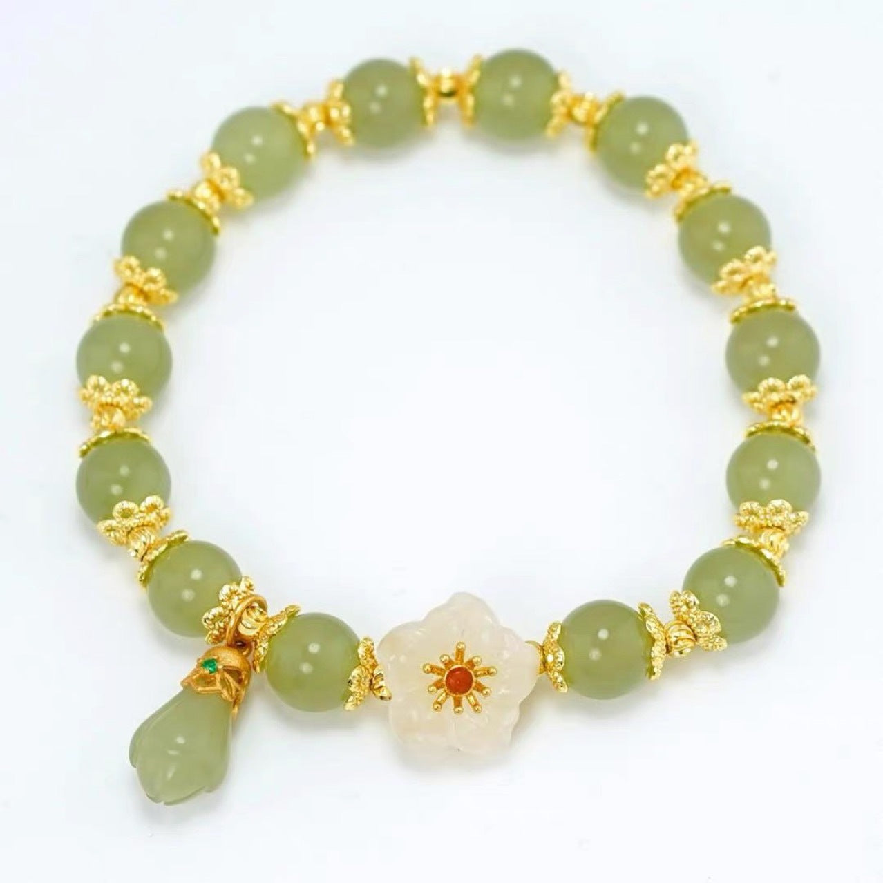 Step Flower Imitation Natural Jade Orchid Bracelets