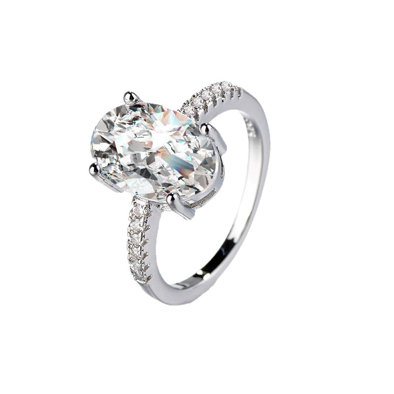 Simulation Moissanite Diamond Oval Big Female Ring