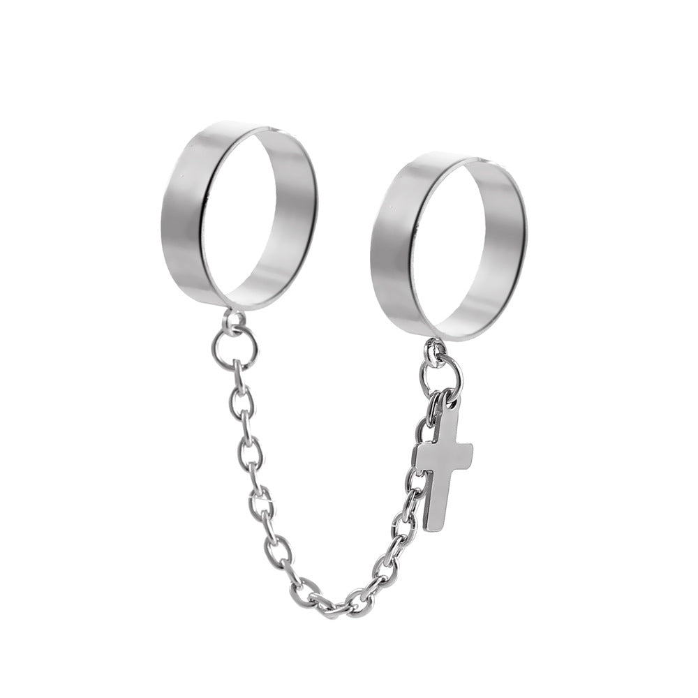 Wind Exaggerated Personalized Alloy Cross Switchable Index Rings