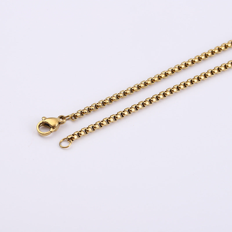 Titanium Steel Electroplating Craft Korean Fashion Square Necklaces