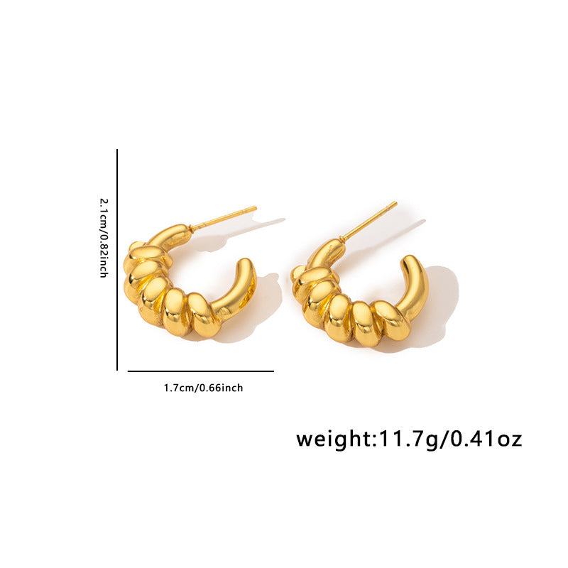 Geometric Ear Titanium Steel No Fading Exaggerated High-grade Light Luxury Earrings
