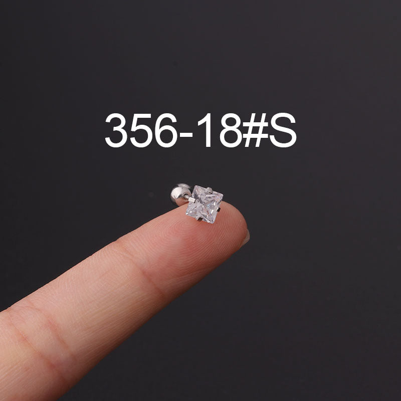 Twist Ball Ear Bone Piercing Zircon Earrings