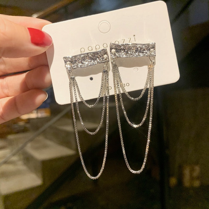 Women's Needle Elegant Long Tassel Thin Effect Earrings