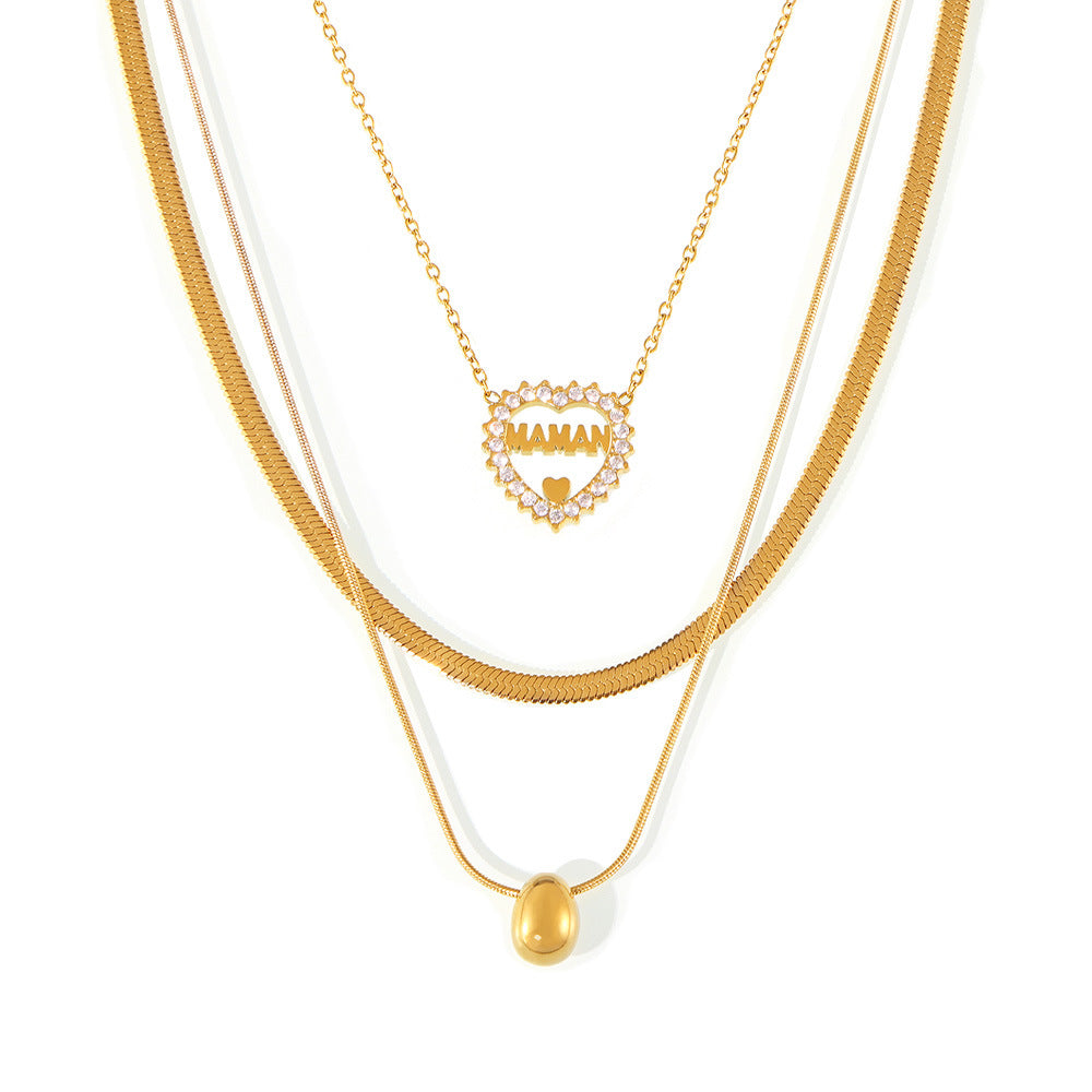 Personalized Letter Heart Shape Diamond Twin Necklaces