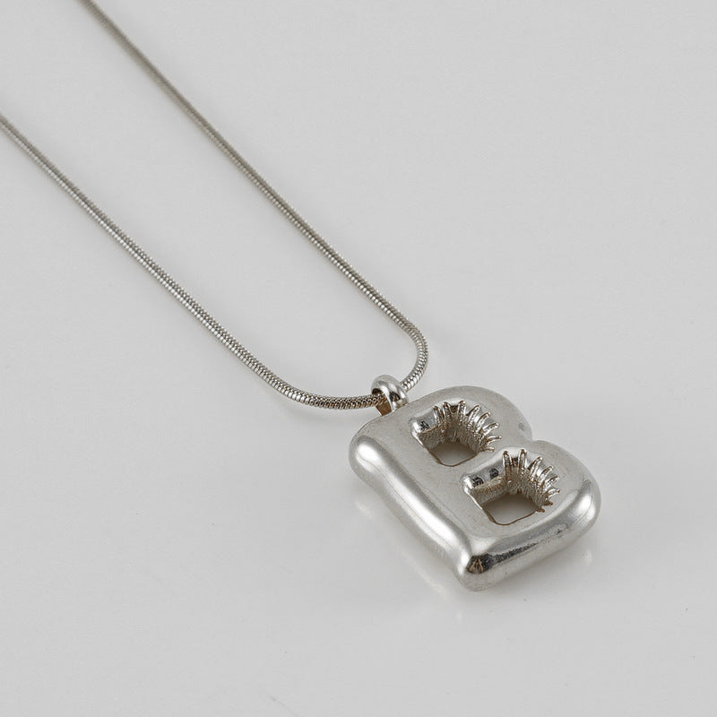 Bubble Letter Snake Bones Chain Titanium Steel Necklaces
