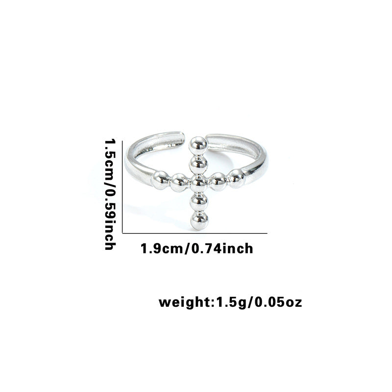 Minority Flower V-shaped Design Irregular Geometric Hollow Rings