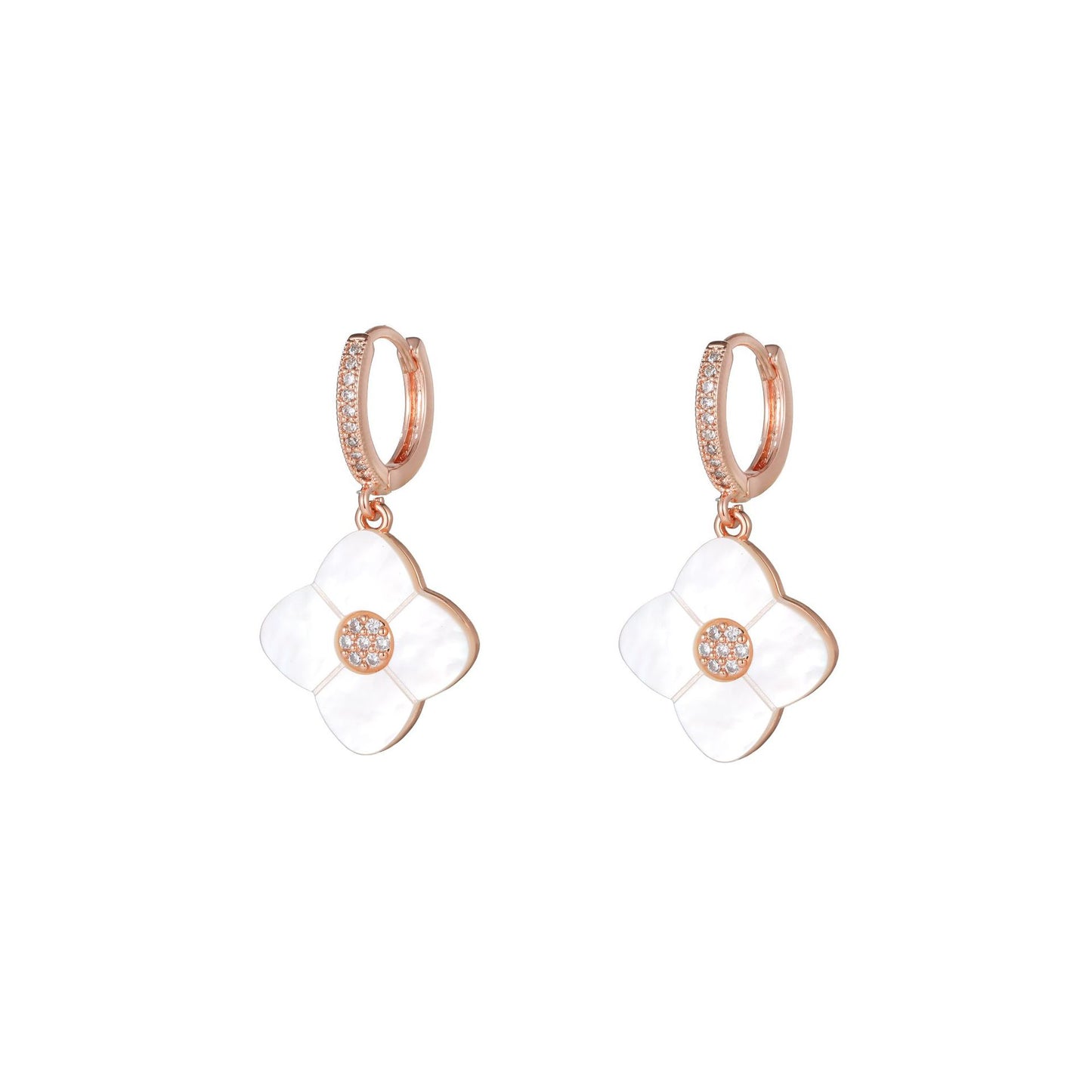 Clover Ear Clip High-grade Fashionable Rose Gold Electroplating Temperament Wild Earrings