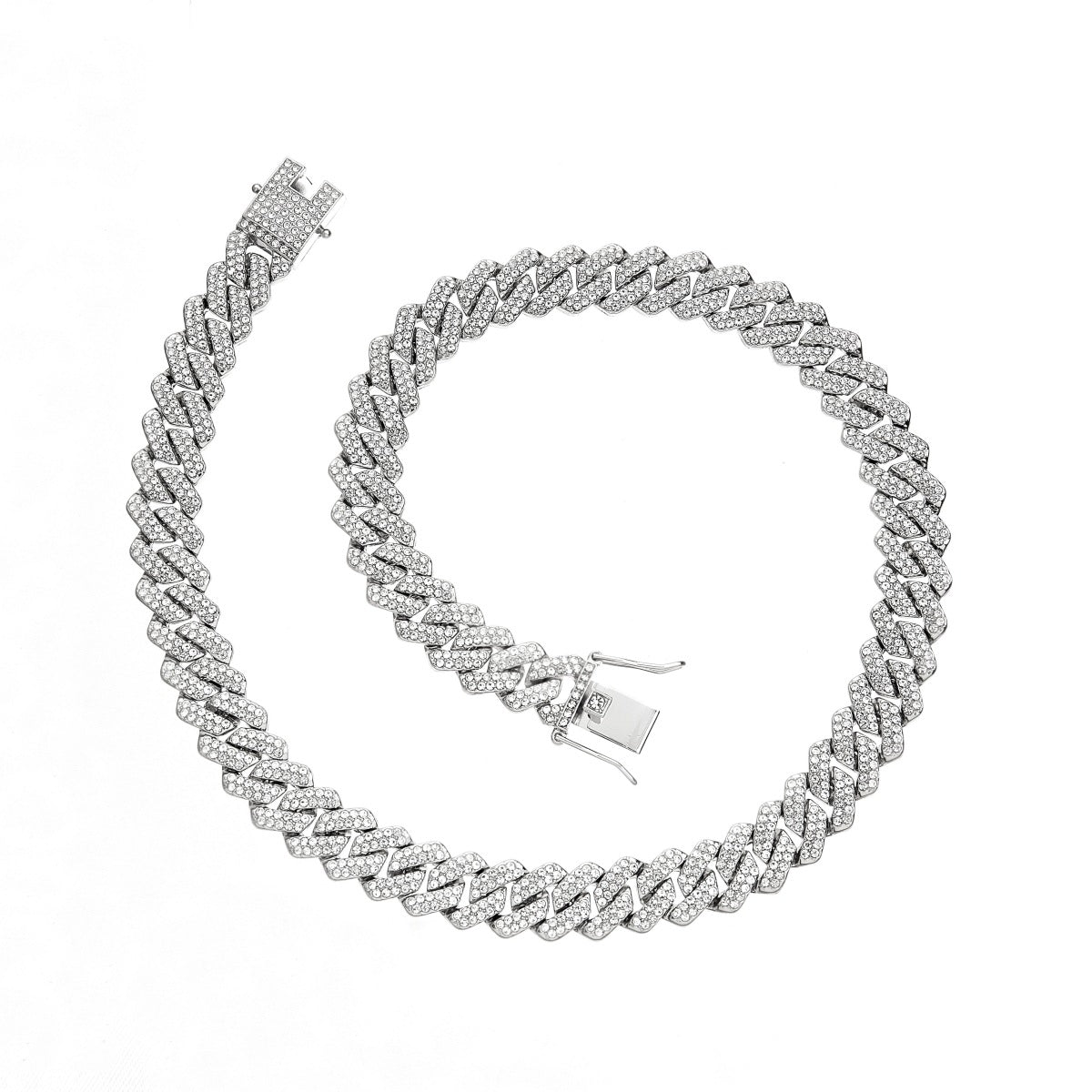 Women's & Men's Alloy Cuban Link Chain Diamond-shaped Hip Necklaces