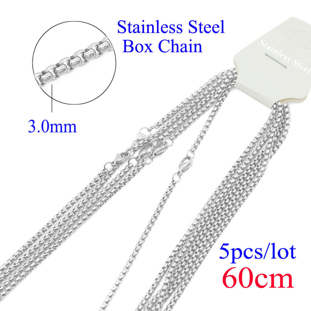 Steel Hemp Flowers Chain Curb Titanium Pearl Box Necklaces