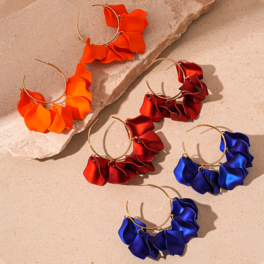 Women's Geometric Sier Pin Ear Fashionable Elegant Earrings