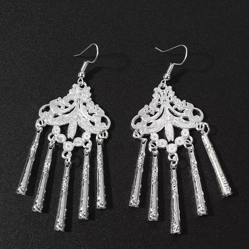 Imitation Miao Sier Ethnic Style Peacock Earrings