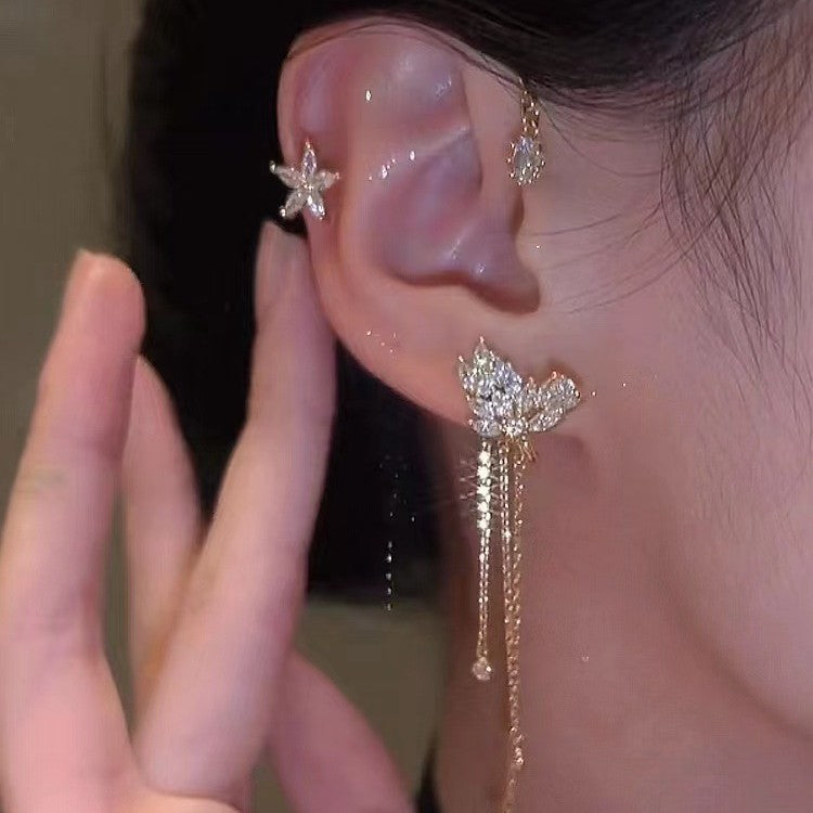 Ornament Star Tassel Light Luxury Minority Earrings