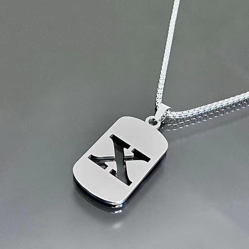 English Letter Titanium Steel Male Female Couple Clothing Necklaces