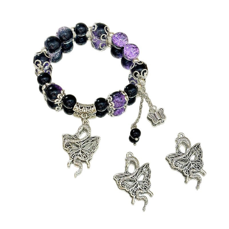 Broken Beads Grape Purple Light Luxury Fresh Air For Girlfriends Bracelet
