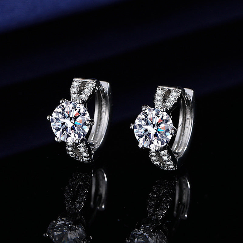 Live Broadcast Female Karat Fashion Elegant Zircon Ear Buckle